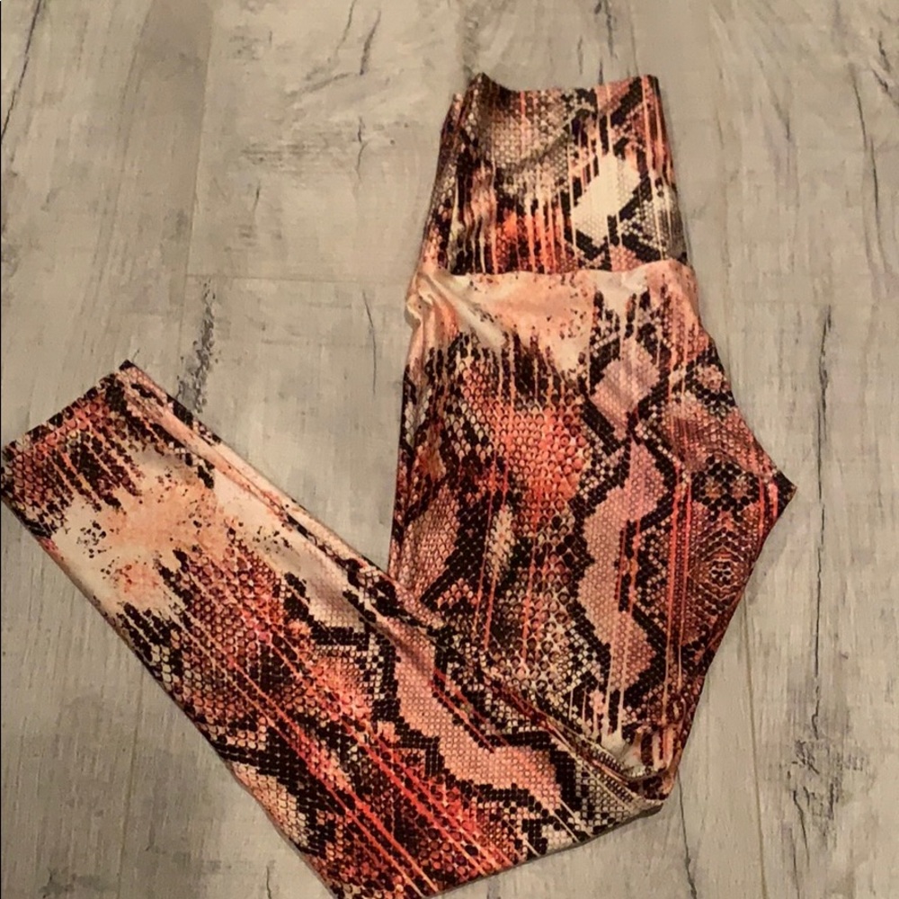 Emily Hsu Snake Print Legging in Coral